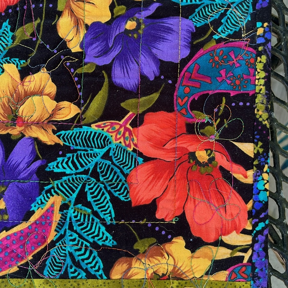 Two Sided Quilted Floral Table Runner - Picture 3 of 6